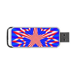 Star-explosion-burst-usa-red Portable Usb Flash (two Sides) by Bedest