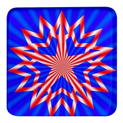 Star-explosion-burst-usa-red Square Glass Fridge Magnet (4 Pack) by Bedest