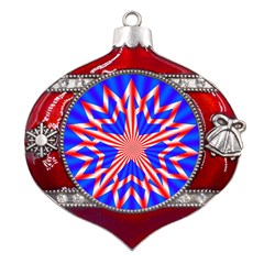 Star-explosion-burst-usa-red Metal Snowflake And Bell Red Ornament by Bedest