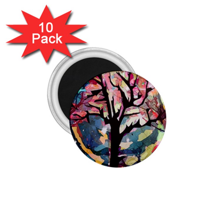 Tree-moon-night-sky-landscape 1.75  Magnets (10 pack) 