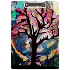 Tree-moon-night-sky-landscape A4 Acrylic Clipboard by Bedest