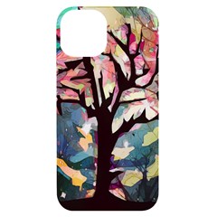 Tree-moon-night-sky-landscape Iphone 14 Black Uv Print Case by Bedest