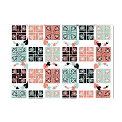 Mint Black Coral Heart Paisley Crystal Sticker (a4) by Bedest