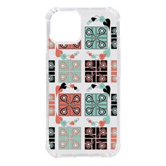 Mint Black Coral Heart Paisley Iphone 14 Tpu Uv Print Case