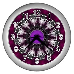 Kaleidoscope-round-circle-geometry Wall Clock (silver) by Bedest