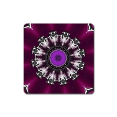 Kaleidoscope-round-circle-geometry Square Magnet by Bedest