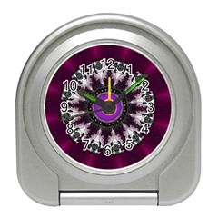 Kaleidoscope-round-circle-geometry Travel Alarm Clock by Bedest