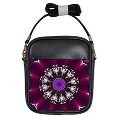 Kaleidoscope-round-circle-geometry Girls Sling Bag by Bedest