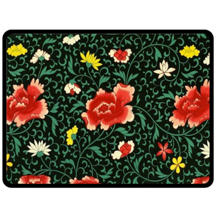 Background Vintage Japanese Design Fleece Blanket (Large)