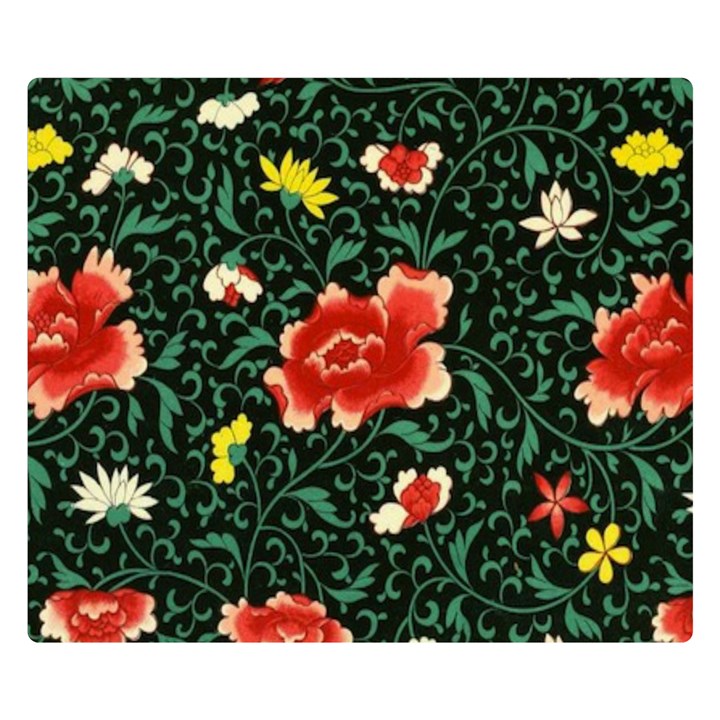 Background Vintage Japanese Design Two Sides Premium Plush Fleece Blanket (Small)