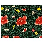 Background Vintage Japanese Design Two Sides Premium Plush Fleece Blanket (Medium) 60 x50  Blanket Front