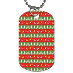 Christmas-papers-red-and-green Dog Tag (Two Sides) Front