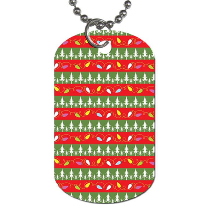 Christmas-papers-red-and-green Dog Tag (Two Sides)