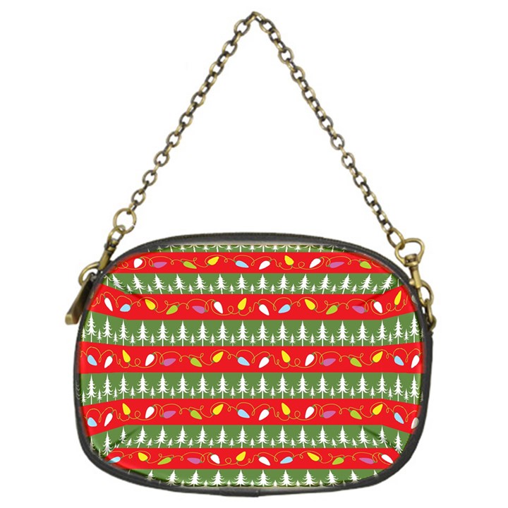 Christmas-papers-red-and-green Chain Purse (One Side)