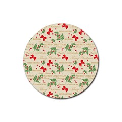 Christmas-paper-scrapbooking-- Rubber Round Coaster (4 Pack) by Bedest