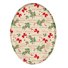 Christmas-paper-scrapbooking-- Oval Glass Fridge Magnet (4 Pack) by Bedest