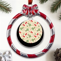 Christmas-paper-scrapbooking-- Metal Red Ribbon Round Ornament