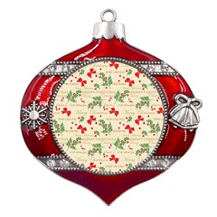 Christmas-paper-scrapbooking-- Metal Snowflake And Bell Red Ornament