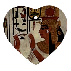 Hieroglyphics-goddess-queen Heart Ornament (two Sides) by Bedest