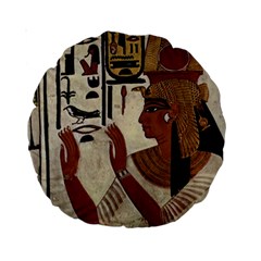 Hieroglyphics-goddess-queen Standard 15  Premium Round Cushions