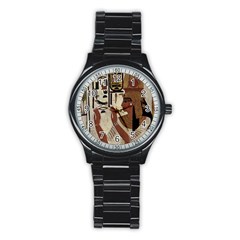 Hieroglyphics-goddess-queen Stainless Steel Round Watch by Bedest