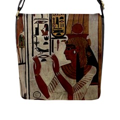 Hieroglyphics-goddess-queen Flap Closure Messenger Bag (l) by Bedest