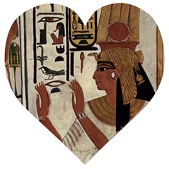 Hieroglyphics-goddess-queen Wooden Puzzle Heart