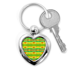 Birds-beach-sun-abstract-pattern Key Chain (heart) by Bedest