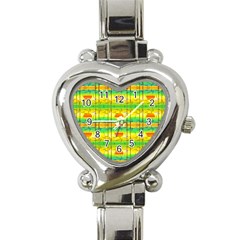 Birds-beach-sun-abstract-pattern Heart Italian Charm Watch by Bedest