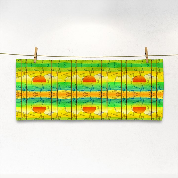 Birds-beach-sun-abstract-pattern Hand Towel