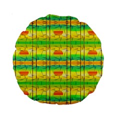 Birds-beach-sun-abstract-pattern Standard 15  Premium Round Cushions by Bedest