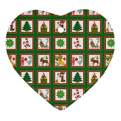 Christmas-paper-christmas-pattern Ornament (heart)