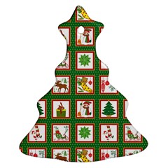 Christmas-paper-christmas-pattern Christmas Tree Ornament (two Sides) by Bedest