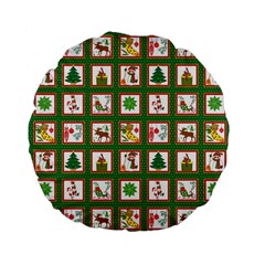 Christmas-paper-christmas-pattern Standard 15  Premium Flano Round Cushions by Bedest