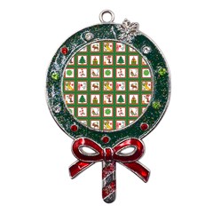 Christmas-paper-christmas-pattern Metal X mas Lollipop With Crystal Ornament by Bedest