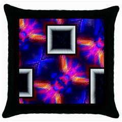 Box-abstract-frame-square Throw Pillow Case (black)