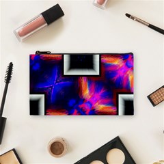 Box-abstract-frame-square Cosmetic Bag (small) by Bedest