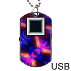 Box-abstract-frame-square Dog Tag Usb Flash (two Sides) by Bedest