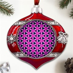 Digital-art-art-artwork-abstract-- Metal Snowflake And Bell Red Ornament