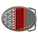 Background-damask-red-black Belt Buckles Front