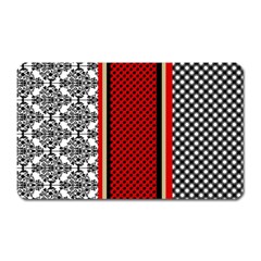 Background-damask-red-black Magnet (rectangular) by Bedest