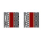 Background-damask-red-black Cufflinks (Square) Front(Pair)