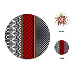 Background-damask-red-black Playing Cards Single Design (round) by Bedest