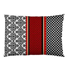 Background-damask-red-black Pillow Case by Bedest