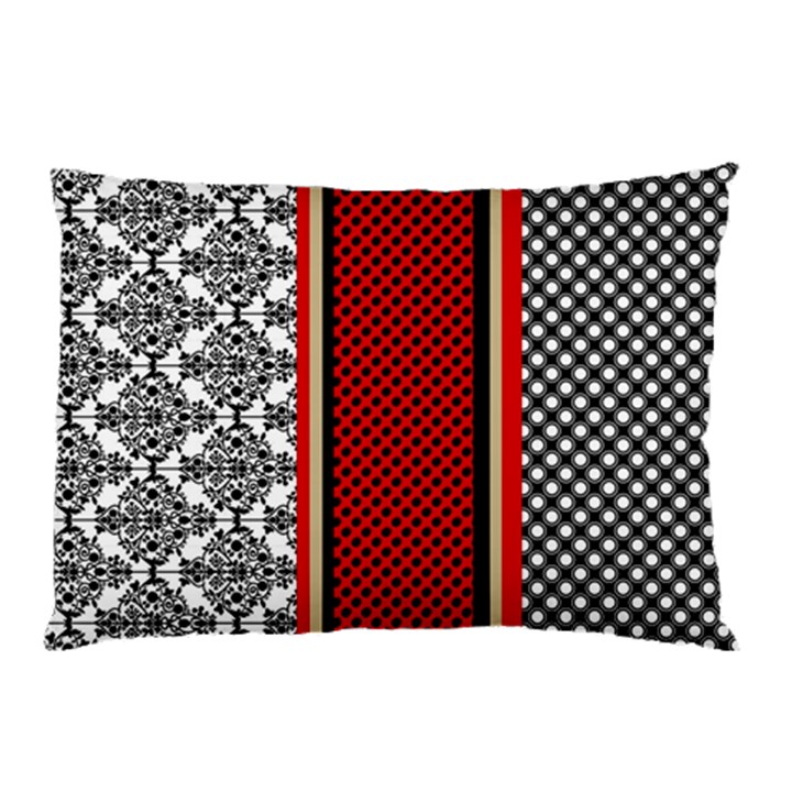 Background-damask-red-black Pillow Case