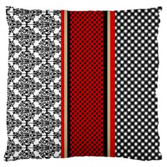 Background-damask-red-black Large Cushion Case (one Side) by Bedest