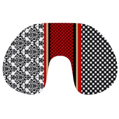 Background-damask-red-black Travel Neck Pillow by Bedest