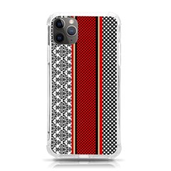 Background-damask-red-black Iphone 11 Pro Max 6 5 Inch Tpu Uv Print Case by Bedest