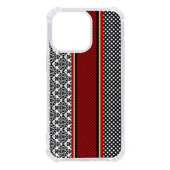 Background-damask-red-black Iphone 13 Pro Tpu Uv Print Case by Bedest