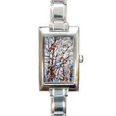 Forest-abstract-artwork-colorful Rectangle Italian Charm Watch by Bedest